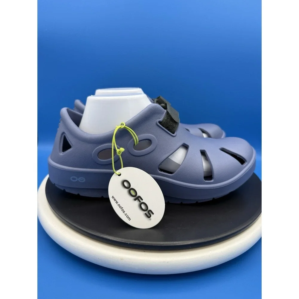 Oofos Oocandoo Womens Sz 6 Sport Recovery Sandals‎ Water Drop Blue Outdoor Shoes